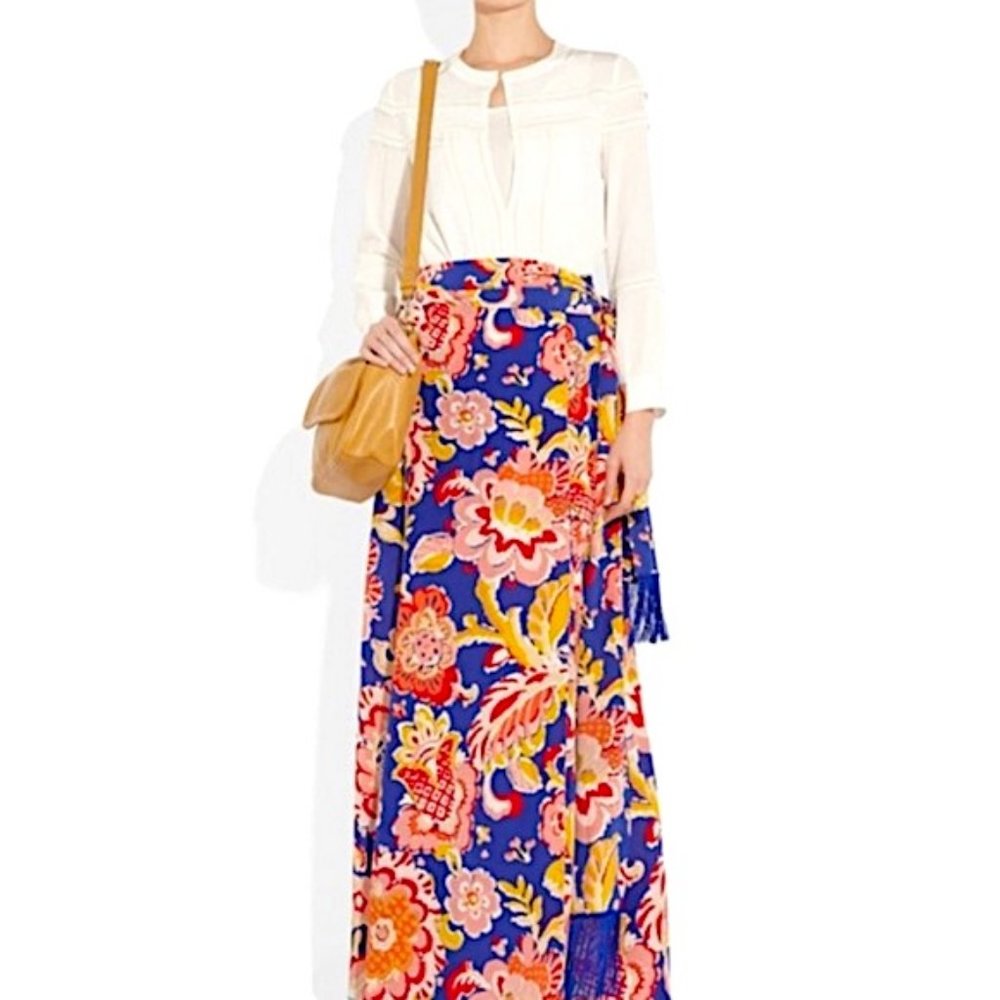 TORY BURCH NWT-RARE Marcella SILK Skirt- Sz 6 -MAXI, W/ POCKETS! ORIG. $425.